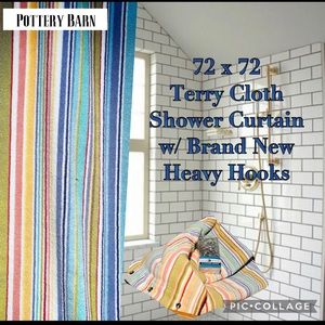 Pottery Barn Bath / Pottery Barn Kids Shower Curtain come with new hooks
